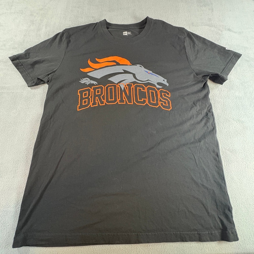 New Era Denver Broncos Mens Large Black Graphic T-Shirt NFL Football Cotton Tee - Picture 2 of 9